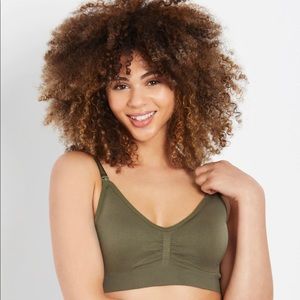 Motherhood Maternity Average Busted Seamless Maternity & Nursing Bra (Olive)